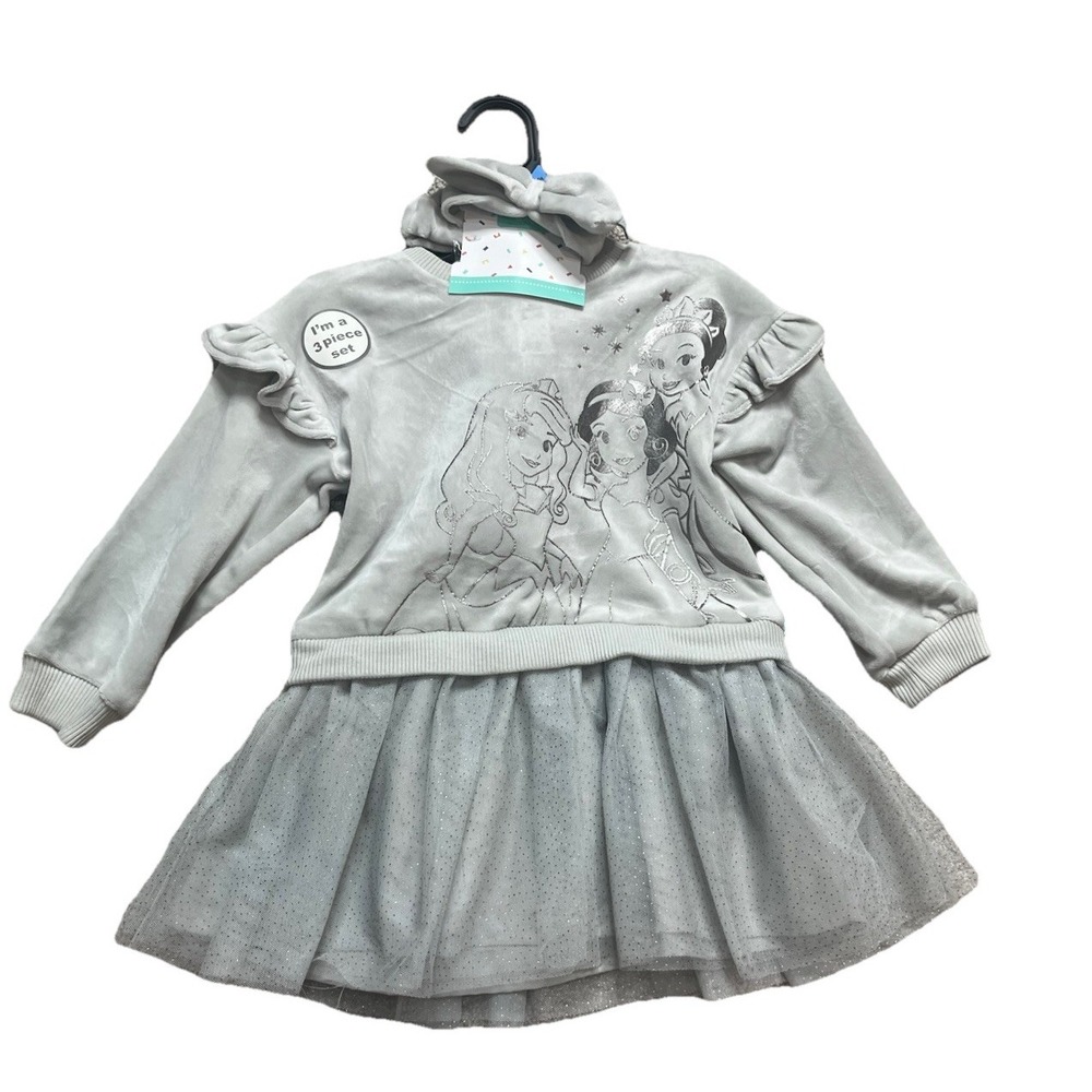 Disney Baby Princess 3 Piece Outfit Gray Size 24 Months Dress